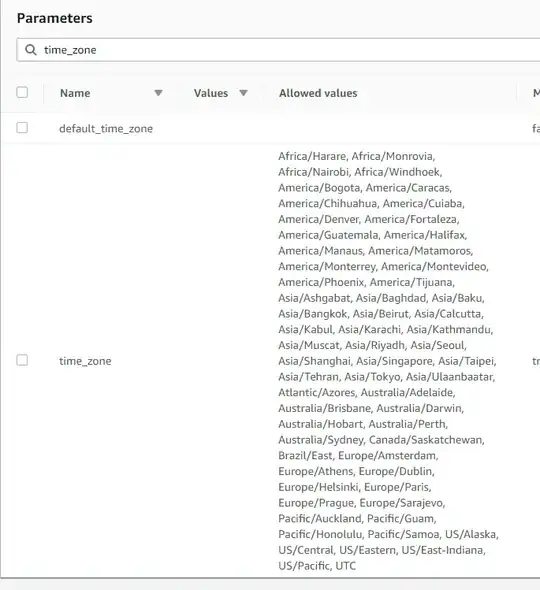 Parameter screenshot