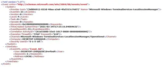 XML representation of Event ID 21