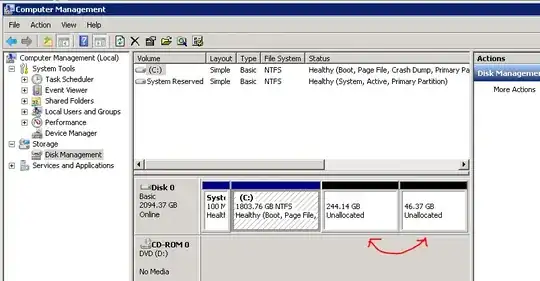 screenshot of partition manager