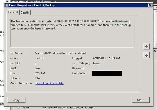 Picture showing event viewer item details.