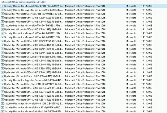 Screenshot from control panel