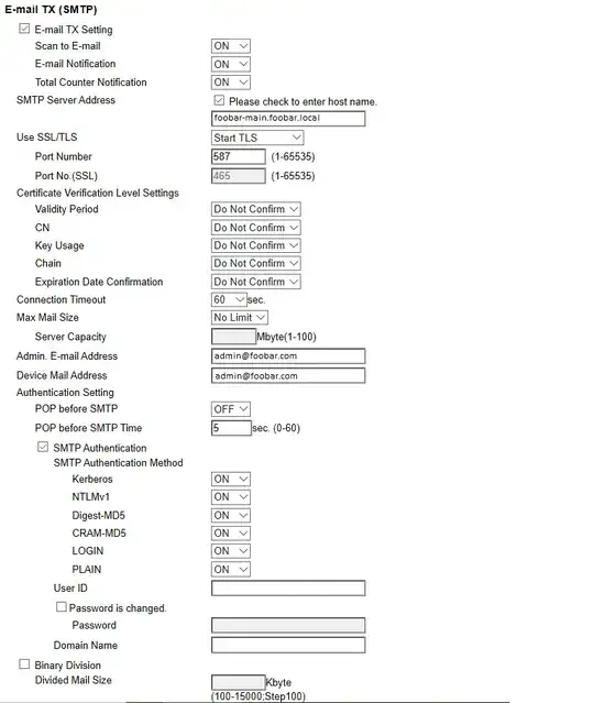 Scanner current settings