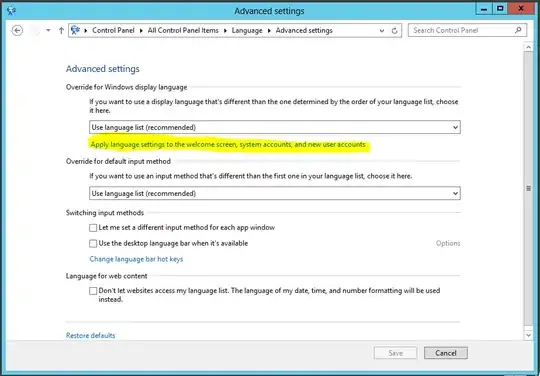 Language --> Advanced settings