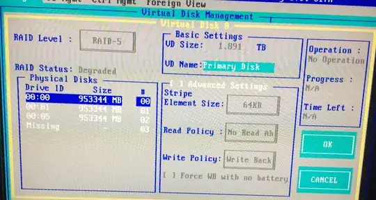 RAID config for VD0