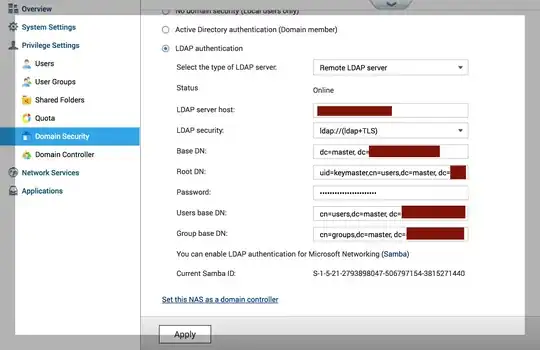 LDAP Config in QNAP