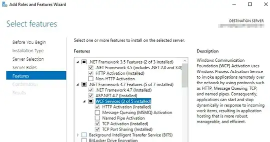 http activation feature is installed