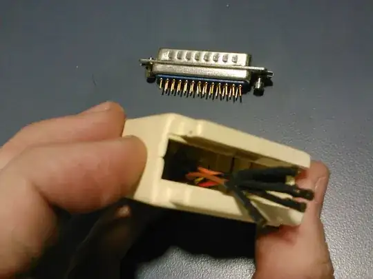 busted adapter showing wire colors