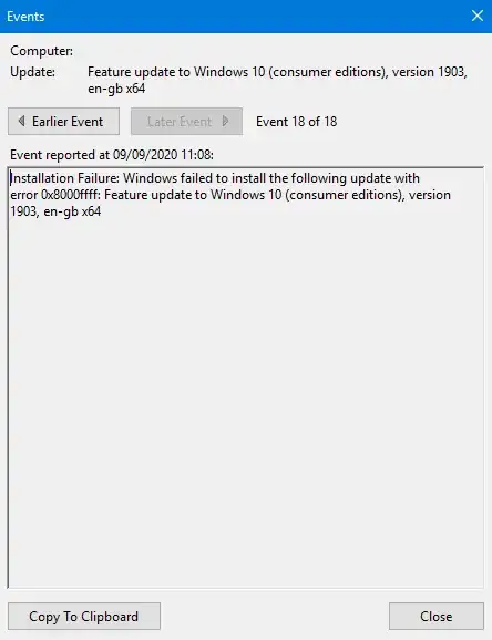 error 0x8000fff