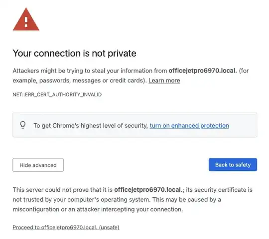 chrome warnings