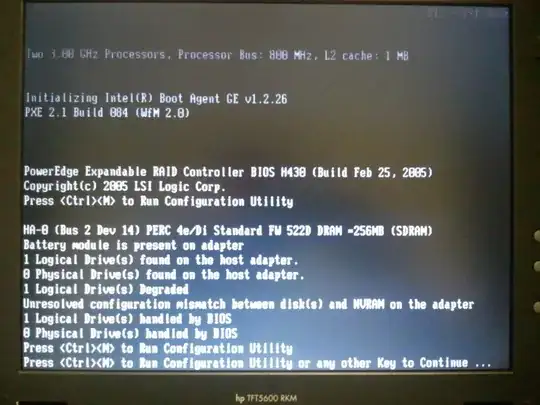 Dell PERC 4e/DI boot messages