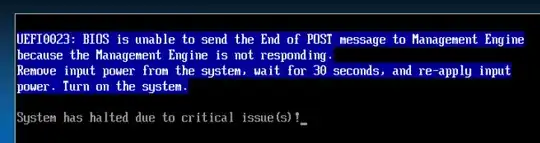 UEFI0023: Bios is unable to send the End of POST message to Management Engine