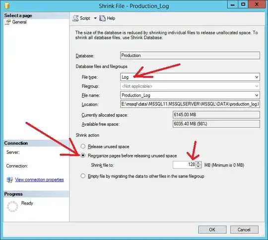 MS SQL Server Management Studio shrink log file