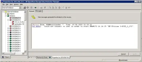 The failure messages of the restore job