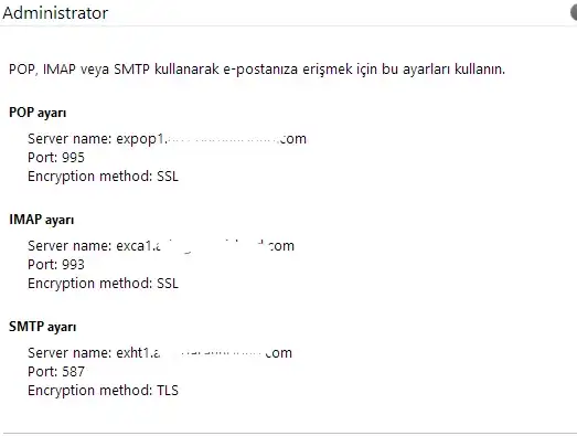 Pop settings instructions on OWA
