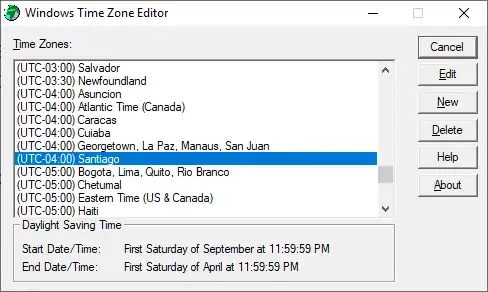 Santiago Time Zone