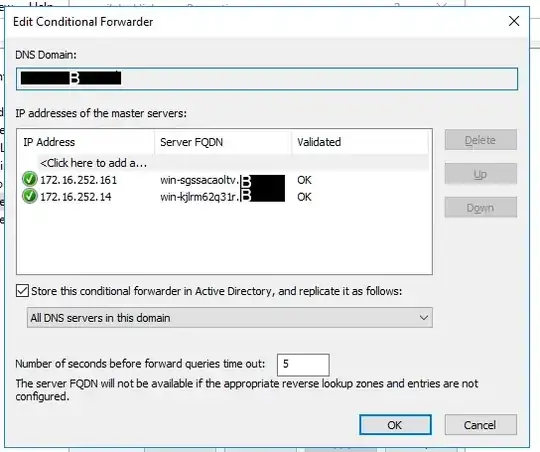 conditional forwarder setup