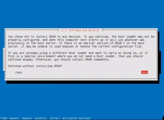 Grub confirm message
