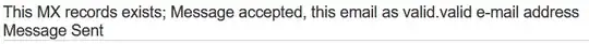 Server output describing mail send