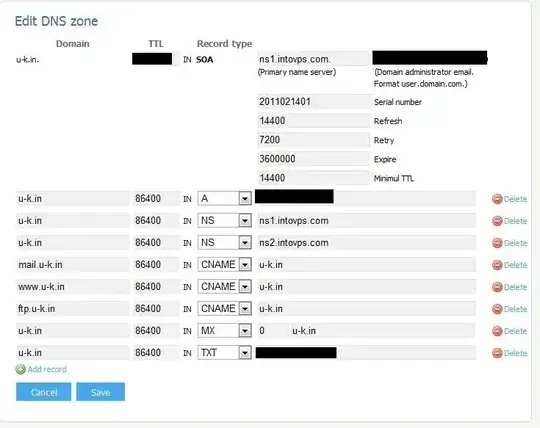 Screenshot of DNS settings