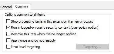 Secondary page of shortcut config