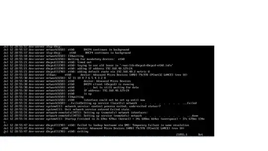 Screenshot of /var/log/messages