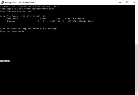 Photorec results on new AWS IO1volume