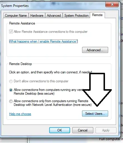 Remote desktop select users