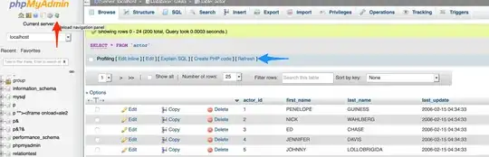 phpMyAdmin results window