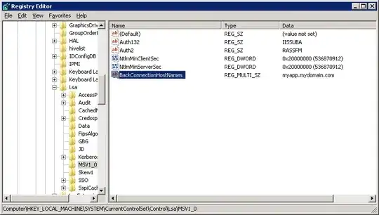 BackConnectionHostNames registry key value in the registry editor