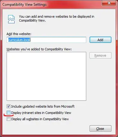 Compatibility View options
