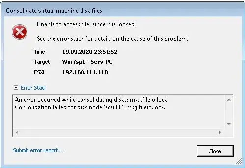Consolidation error