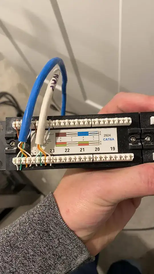 Patch punch down with wires 3 and 6 flipped