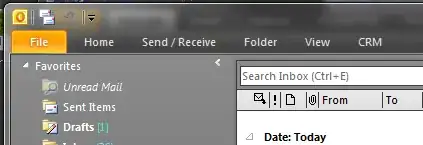 My Outlook with ribbon minimized