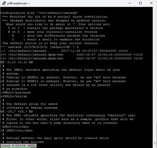 compare configuration file change