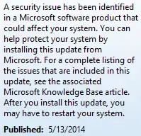 Typical Windows Update summary