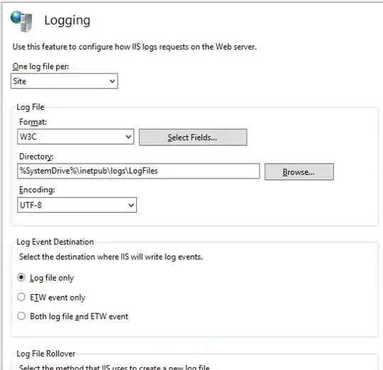 Main page logging details