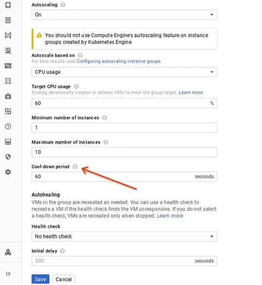 Editing instance group for Cool-down period