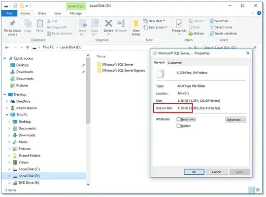 Win10, File system report