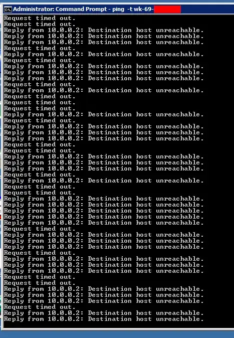 ping results