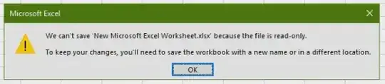 When saving, this message appears