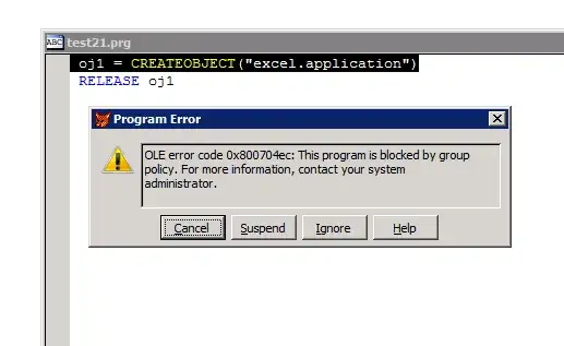 OLE error code 0x800704ec