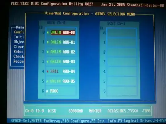 Dell PERC 4e/DI Configuration Menu