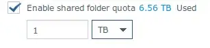 Shared folder quota checked