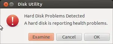 Disk Utility / Hard Disk Problems Detected / A hard disk is reporting health problems.