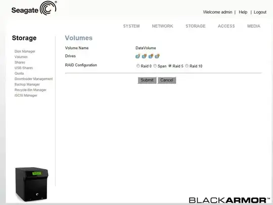 NAS volume configuration