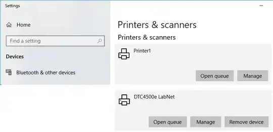 Results of printer