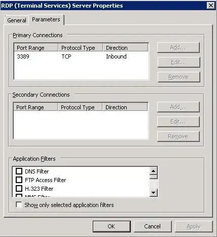 Default RDP settings