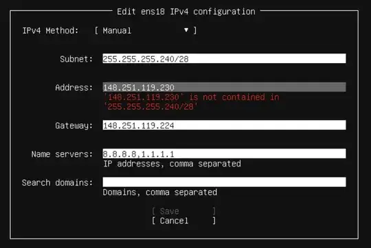image of Ubuntu network settings