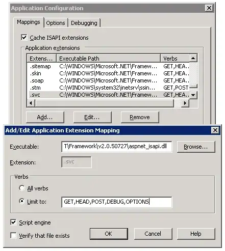 Screenshot of dialog boxes