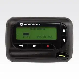 Motorola pager with 5 buttons and small black and white screen